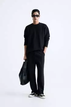 Текстурированная толстовка ZARA, черный