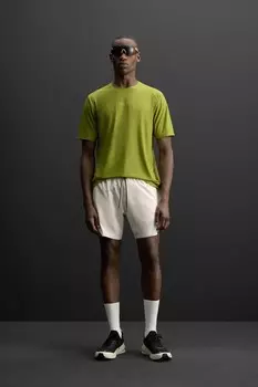 Текстурированная тренировочная футболка ZARA, зеленый