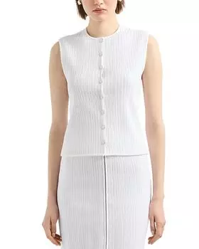 Текстурированная жилетка с молнией Ottoman Jersey Emporio Armani, белый