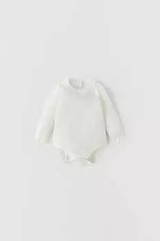 Текстурированное боди ZARA, светлый экру