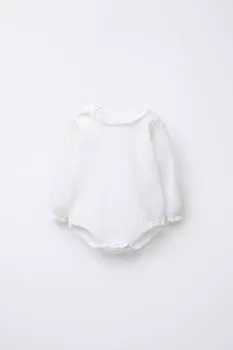 Текстурированное боди ZARA, устрично-белый