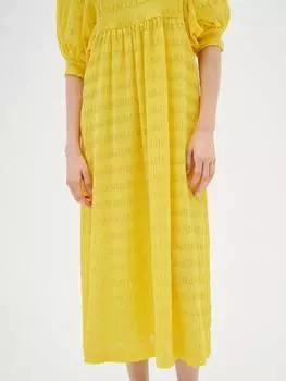 Текстурированное миди-платье zabelle с пышными рукавами InWear, цвет Mid Yellow