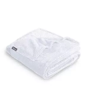 Текстурированное микроплюшевое флисовое одеяло Bare Home, белый