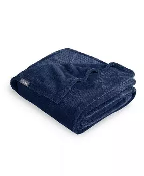 Текстурированное микроплюшевое флисовое одеяло Bare Home, синий
