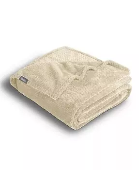 Текстурированное микроплюшевое флисовое одеяло King/California King Bare Home, бежевый