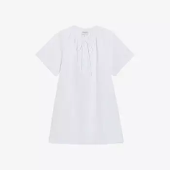 Текстурированное мини-платье из эластичного хлопка с завязками Claudie Pierlot, цвет naturels