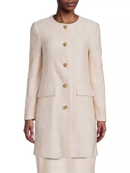 Текстурированное пальто St. John, бежевый