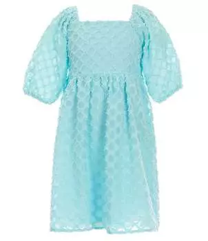 Текстурированное платье Babydoll с клипсами в горошек Xtraordinary для больших девочек 7–16 лет, синий