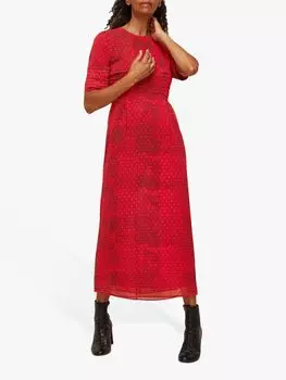 Текстурированное платье Добби со змеиным принтом Whistles, красный/разноцветный