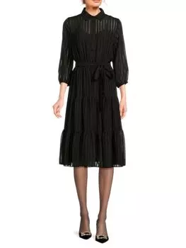 Текстурированное платье-миди Nanette Nanette Lepore, цвет Very Black