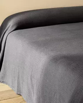 Текстурированное покрывало Zara Home, синий