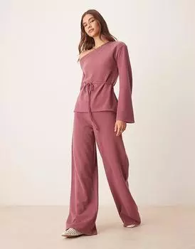 Текстурированные брюки ASOS DESIGN цвета дикий имбирь