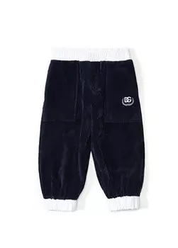 Текстурированные брюки в темно-синюю полоску для мальчика Dolce&Gabbana, синий