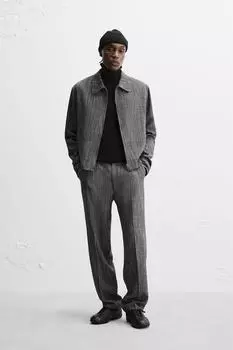 Текстурированные брюки ZARA, цвет Black/White