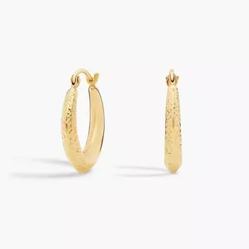 Текстурированные градуированные серьги-кольца из 14-каратного желтого золота Blue Nile