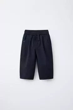 Текстурированные мешковатые брюки ZARA, темно-синий