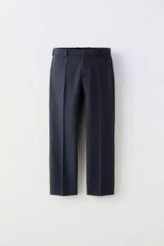 Текстурированные облегающие брюки-костюмы ZARA, темно-синий
