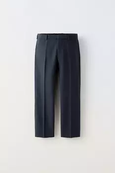 Текстурированные облегающие брюки-костюмы ZARA, темно-синий