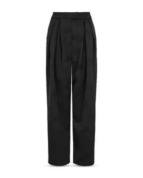 Текстурированные плиссированные брюки Emporio Armani, черный