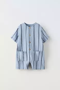 Текстурированные полосатые комбинезоны ZARA, синий
