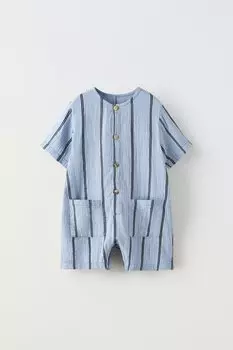 Текстурированные полосатые комбинезоны ZARA, синий