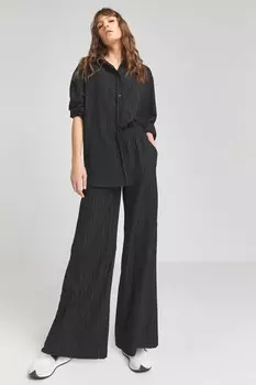 Текстурированные широкие брюки Simply Be, черный