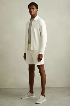 Текстурированные шорты Amarillo с завязками Reiss, белый