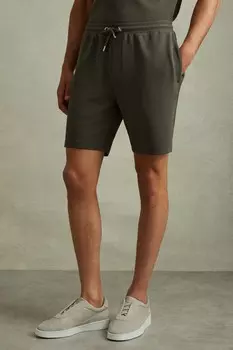 Текстурированные шорты Amarillo с завязками Reiss, зеленый