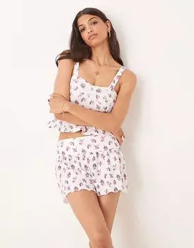 Текстурированные шорты ASOS DESIGN с мелким цветочным принтом