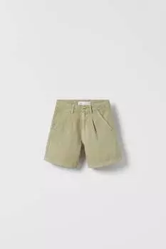 Текстурированные шорты-бермуды ZARA, хаки