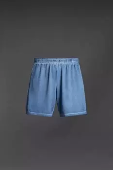Текстурированные шорты для тренировки ZARA, голубоватый