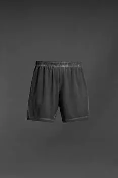 Текстурированные шорты для тренировки ZARA, темно-серый