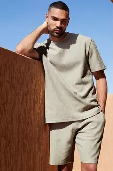 Текстурированные шорты с эластичной талией Threadbare, серый