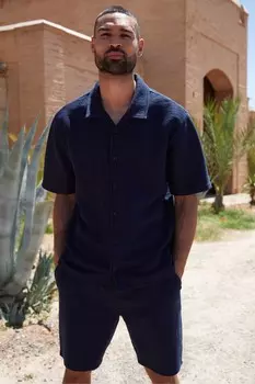 Текстурированные шорты с эластичной талией Threadbare, синий