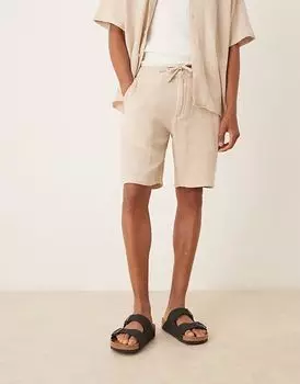 Текстурированные шорты Selected Homme co-ord кремового цвета