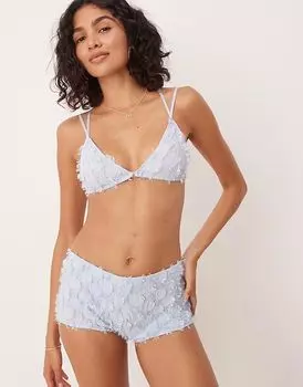 Текстурированные шорты Skylar от ASOS DESIGN нежно-голубого цвета
