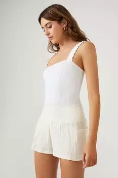 Текстурированные шорты со сборками Forever 21, белый