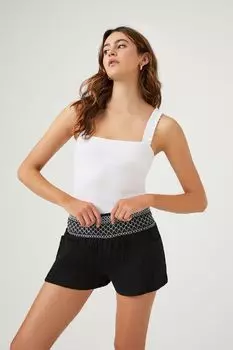 Текстурированные шорты со сборками Forever 21, черный