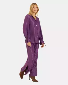 Текстурированные струящиеся женские широкие брюки Alma en Pena, фиолетовый