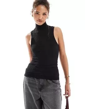 Текстурированный бесшовный топ Aware черного цвета Vero Moda