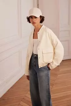 Текстурированный бомбер Mint Velvet, белый