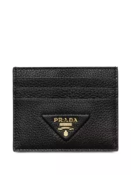 Текстурированный держатель карт Prada, черный