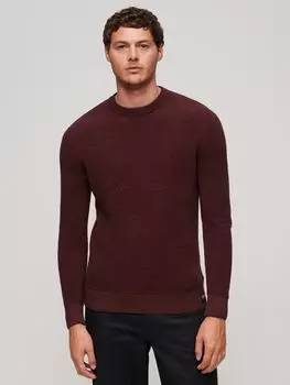 Текстурированный джемпер круглой вязки Superdry, красный