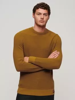 Текстурированный джемпер круглой вязки Superdry, желтый