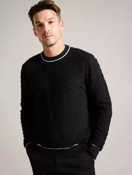 Текстурированный джемпер с круглым вырезом и длинными рукавами Sepal Ted Baker, черный