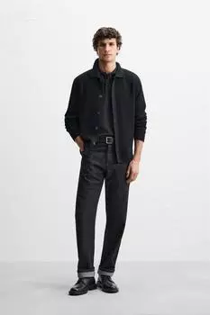 Текстурированный хлопковый кардиган ZARA, темно-синий