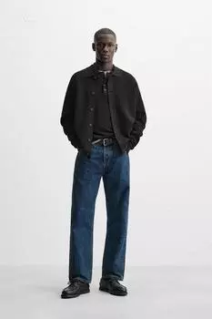 Текстурированный кардиган из вискозы ZARA, черный