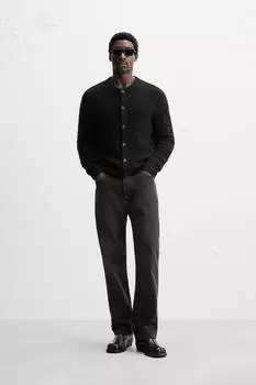 Текстурированный кардиган ZARA, черный