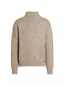 Текстурированный кашемировый свитер Oasi с высоким воротником ZEGNA, бежевый