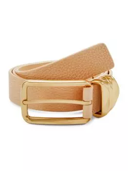 Текстурированный кожаный ремень Bottega Veneta, цвет Almond Gold